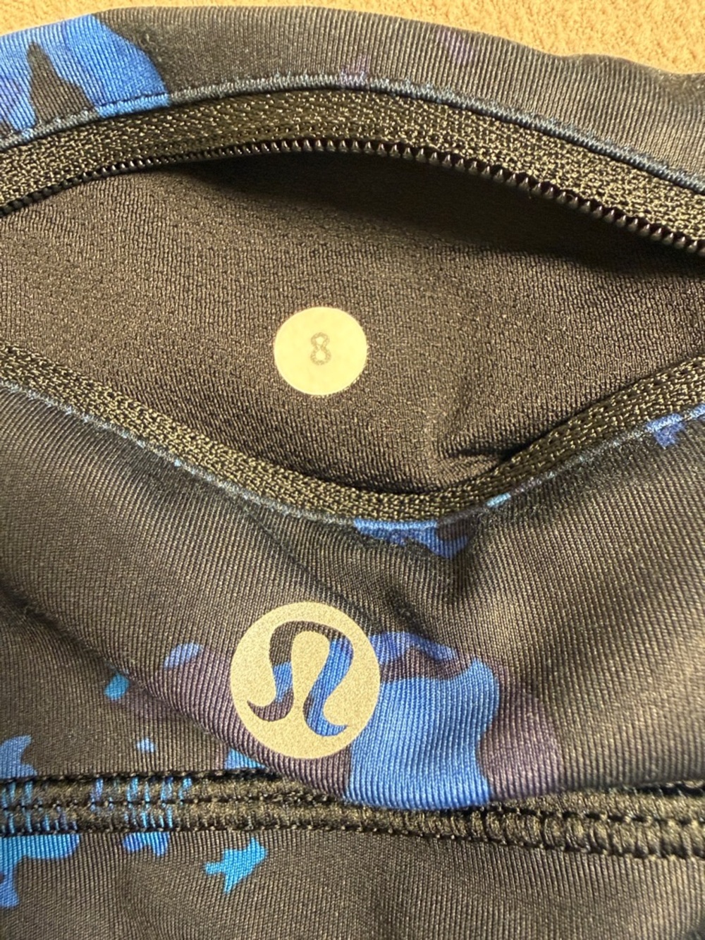 lululemon athletica Black Leggings with Blue Floral Print - Picture 3 of 6